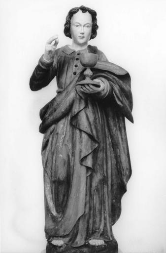 statue de saint Jean évangéliste, du retable sud, bois, 17e siècle