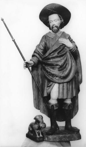 statue de saint Roch, du retable du retable sud, bois, 17e siècle