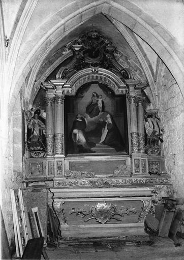 retable du bas-côté nord, bois sculpté et doré, 18e siècle