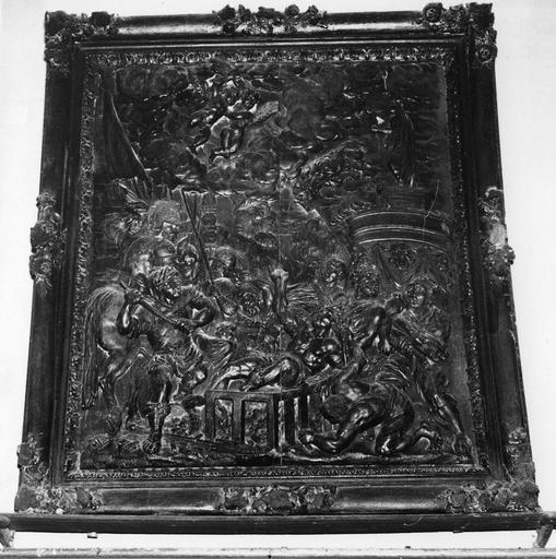 Bas-relief : Le Martyre de saint Laurent, cadre