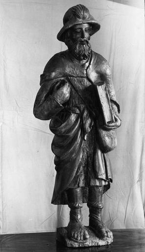 statue applique : saint Jacques, bois, 16e siècle