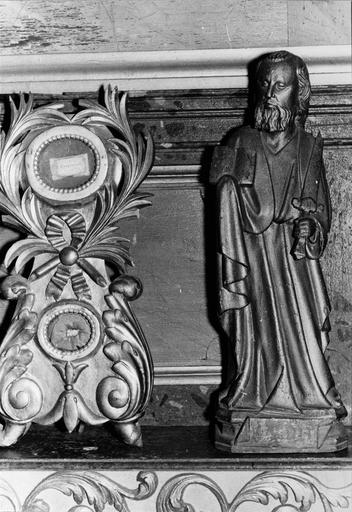 statuette : saint Léger ou saint Paul ?, bois doré, 16e siècle,après restauration,