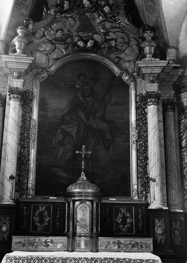 tableau du maître-autel : saint Christophe et tabernacle
