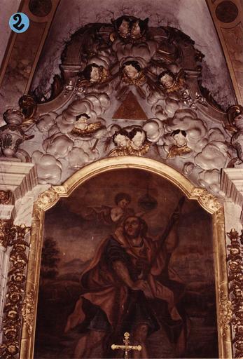 tableau du maître-autel : saint Christophe, partie haute