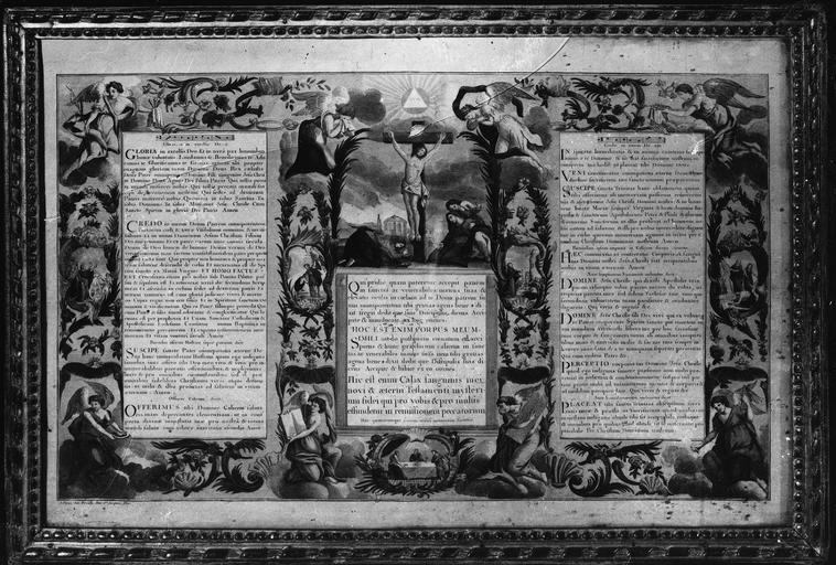 canon d'autel encadré, papier imprimé et peint, 18e siècle - © Ministère de la Culture (France), Médiathèque du patrimoine et de la photographie (objets mobiliers), tous droits réservés