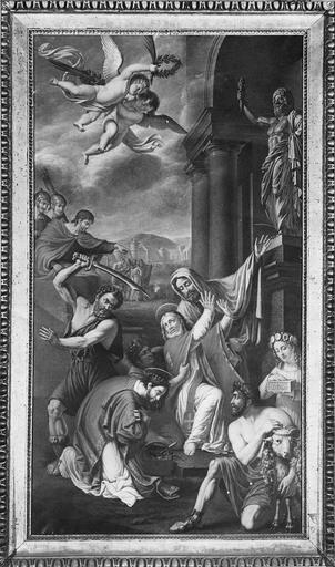 tableau : le martyre des saints Ferréol et Ferjeux, huile sur toile par Antoine Borel, 1823