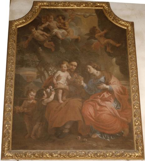 tableau : La Sainte Famille à la Grappe, huile sur toile, par JE. Quellinus junior, 1672