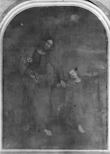 tableau : Saint Joseph et l'Enfant Jésus, huile sur toile, 18e siècle - © Ministère de la Culture (France), Médiathèque du patrimoine et de la photographie (objets mobiliers), tous droits réservés