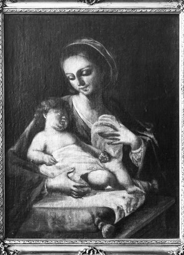 tableau : Vierge à l'Enfant au coussin, copie d'après un tableau de l'école lombarde, 18e siècle - © Ministère de la Culture (France), Médiathèque du patrimoine et de la photographie (objets mobiliers), tous droits réservés