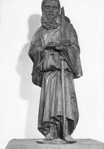 statue : Saint Antoine, bois polychrome, état après restauration, 1976