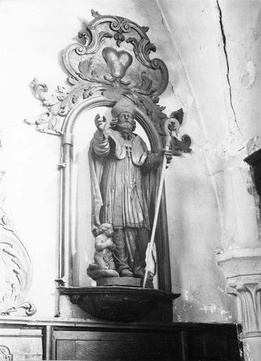 statue d'évêque de l'autel principal, fin 18e siècle
