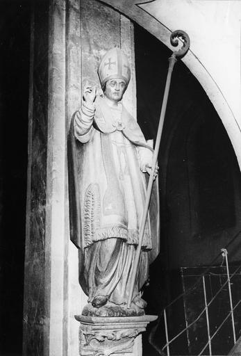 statue : Saint Léger, bois polychrome, 17e siècle