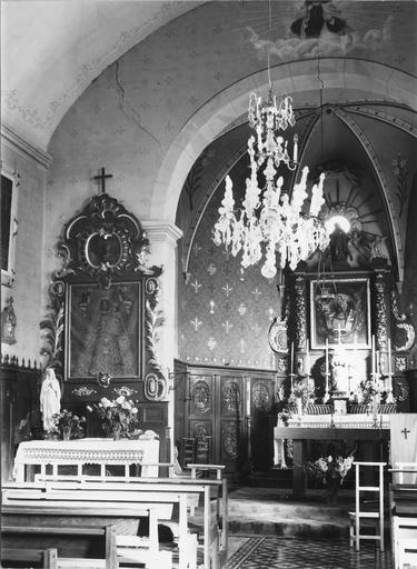 autel retable latéral nord, tableau : Notre-Dame des Ermites, vue d'ensemble