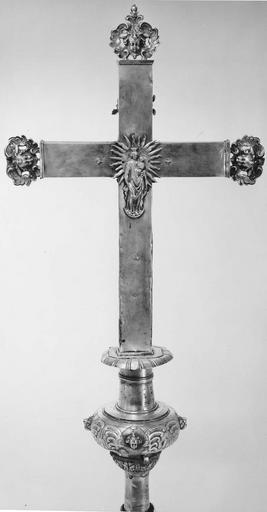 croix de procession, argent, 17e siècle, revers