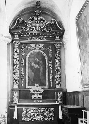 autel retable latéral droit, tableau : saint Joseph