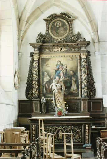 autel retable du bas-côté nord, tableau : Vierge à l'Enfant entre deux saints