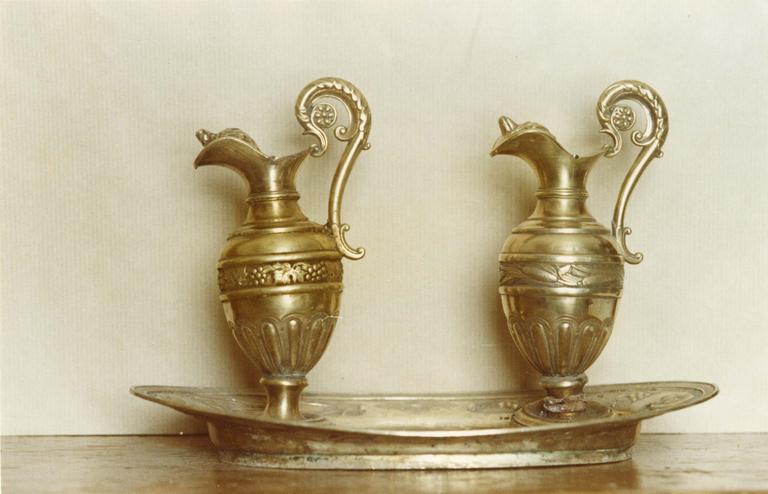 plateau à burettes et burettes, argent doré, début 19e siècle