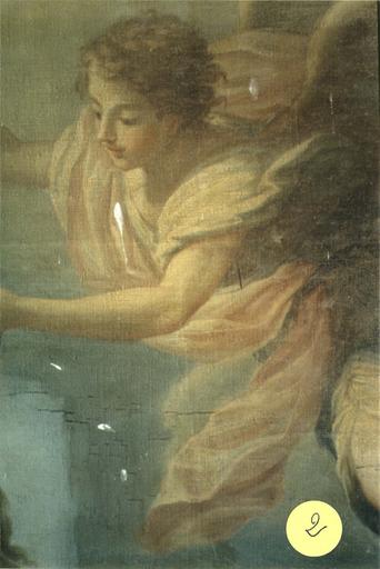 tableau : L'Apothéose de saint Guy, huile sur toile, 18e siècle, détail de l'ange
