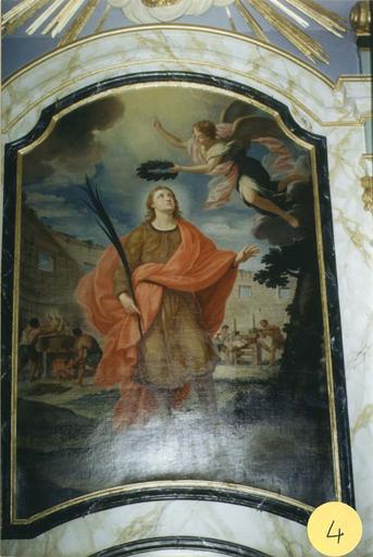 tableau : L'Apothéose de saint Guy, huile sur toile, 18e siècle, après restauration