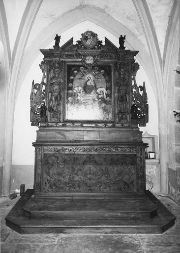 autel et retable du Rosaire, bois sculpté, 1ère moitié 17e siècle (1630)