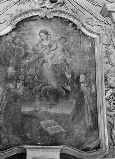 tableau du retable : Don du scapulaire, 18e siècle