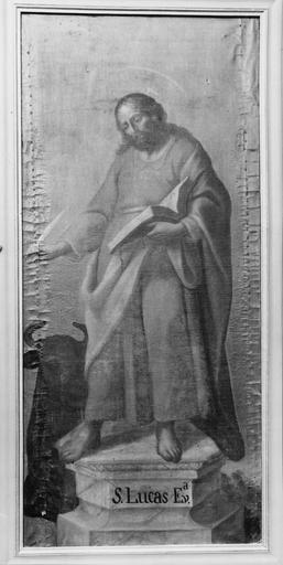 tableau : saint Luc évangéliste, huile sur toile, 18e siècle