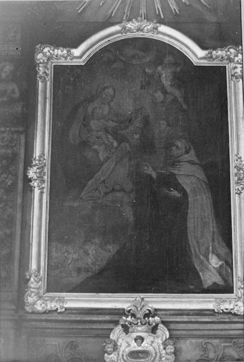 tableau : Vierge à l'Enfant au scapulaire, huile sur toile, 18e siècle