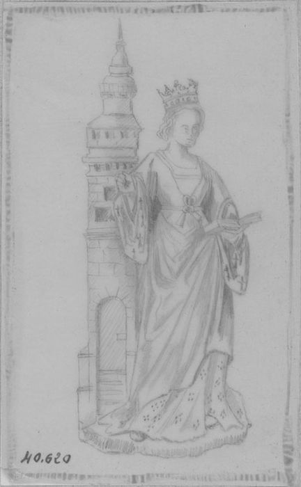 statue : Sainte Barbe, vue générale