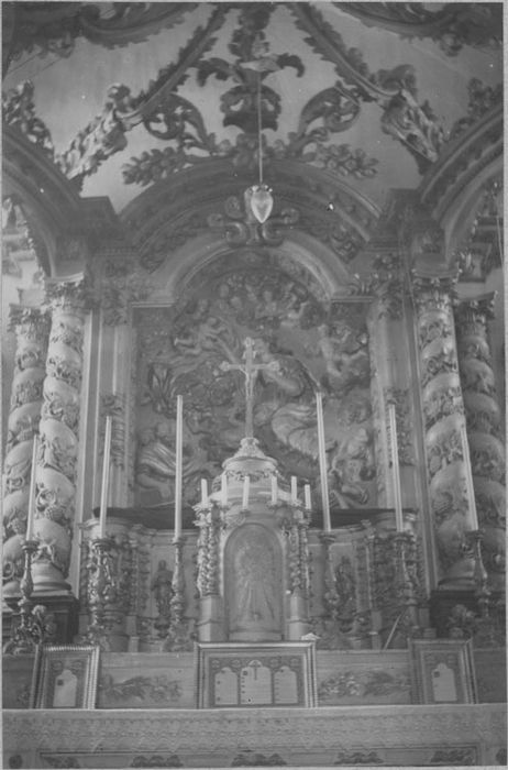 maître-autel, retable, ciborium, vue partielle