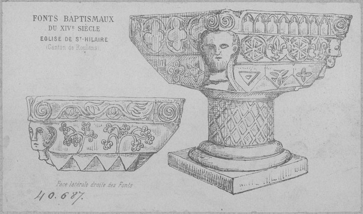 fonts baptismaux, vue générale