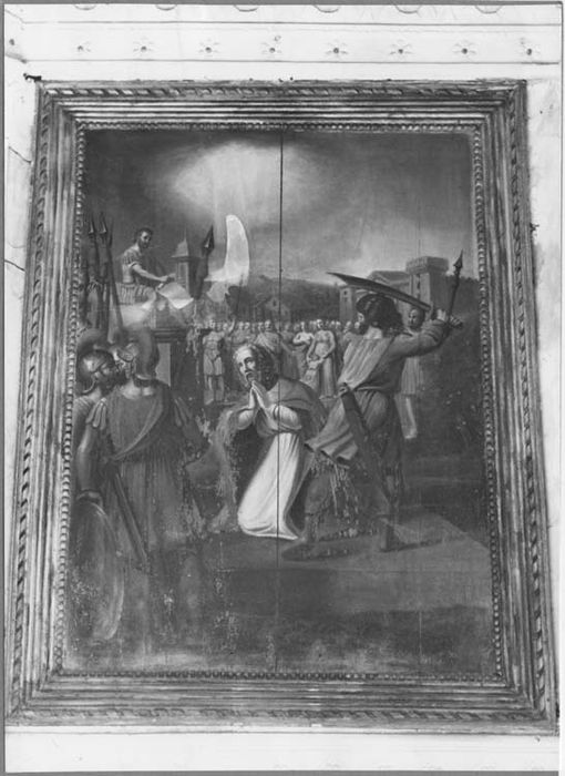 autel, retable, tableau d'autel : saint évêque (autel secondaire)