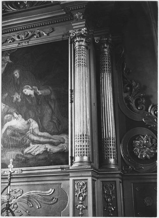 retable latéral sud, tableau : Déploration sur le Christ mort, vue partielle