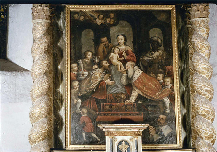 Tableau : 'L'Adoration des mages', huile sur toile