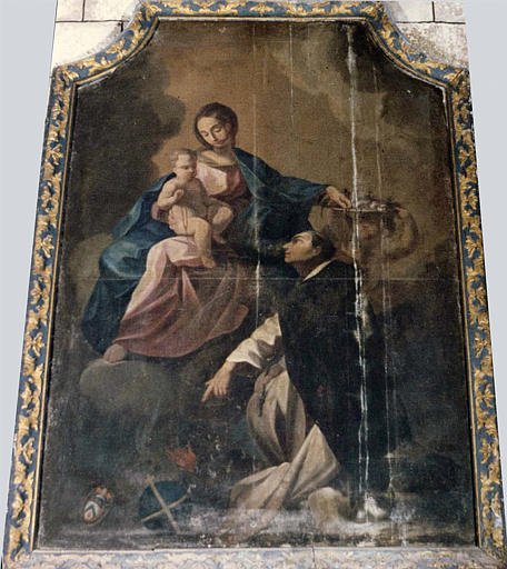 Tableau : 'La Vierge avec saint Bertrand de Garrigue', huile sur toile