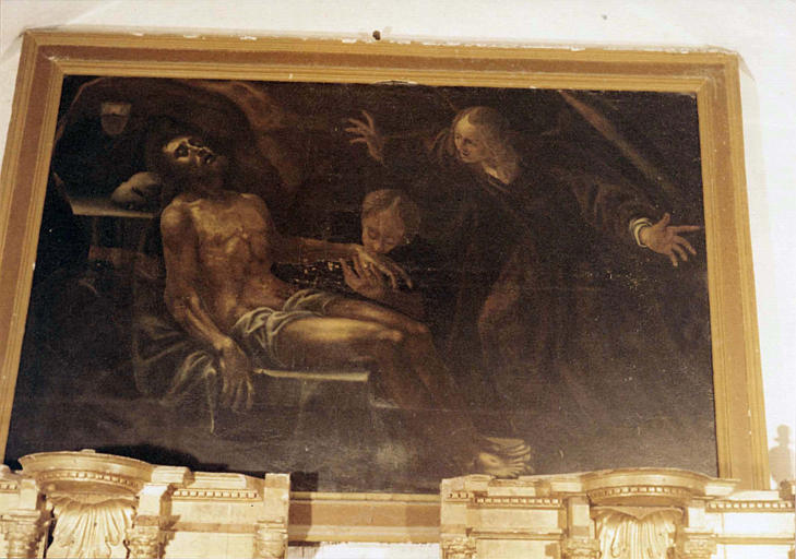 Tableau : 'Les anges au sépulcre du Christ', copie du tableau conservé à l'hôpital de Grignan, huile sur toile - © Ministère de la Culture (France), Médiathèque du patrimoine et de la photographie (objets mobiliers), tous droits réservés