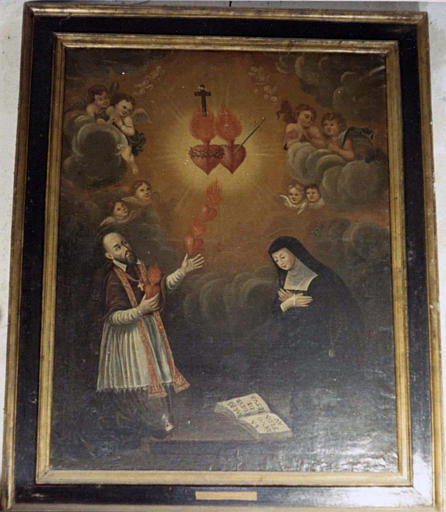 Tableau : 'Dévotion de saint François de Sales et sainte Jeanne de Chantal au Sacré Coeur', huile sur toile - © Ministère de la Culture (France), Médiathèque du patrimoine et de la photographie (objets mobiliers), tous droits réservés