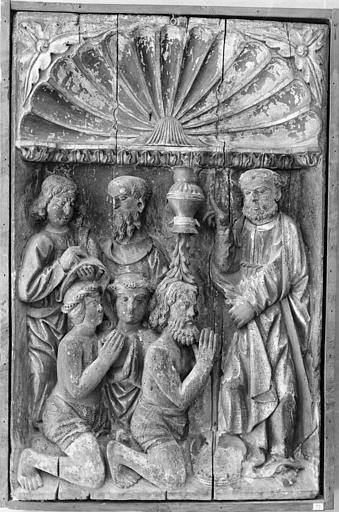 Bas-relief : 'Le Sacrement du baptême', bois sculpté, traces de polychromie - © Ministère de la Culture (France), Médiathèque du patrimoine et de la photographie (objets mobiliers), tous droits réservés