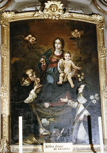 Tableau : 'L'Institution du Rosaire', huile sur toile