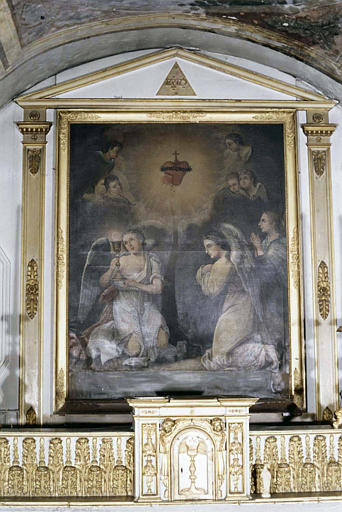 Tableau : 'Les anges adorateurs du Sacré Coeur', huile sur toile