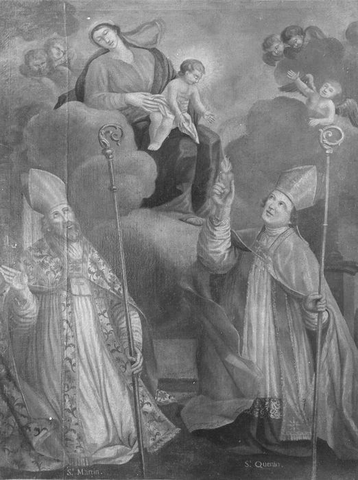 tableau : saint Quenin évêque de Vaison et Saint-Martin-de-Tours agenouillés devant la Vierge - © Ministère de la Culture (France), Médiathèque du patrimoine et de la photographie, diffusion GrandPalaisRmn Photo