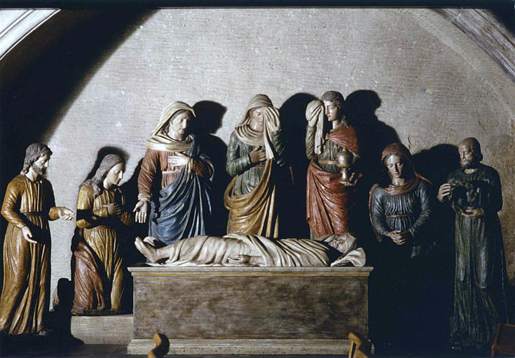 Statues (8) : 'La mise au tombeau', bois sculpté, peint