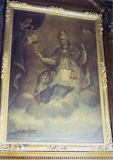Tableau : 'Saint Barnard bénissant la ville de Romans-sur-Isère depuis les nuées', huile sur toile - © Ministère de la Culture (France), Médiathèque du patrimoine et de la photographie (objets mobiliers), tous droits réservés