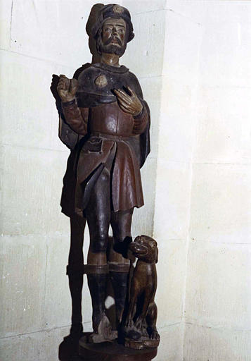 Groupe sculpté : 'Saint Roch', bois sculpté peint - © Ministère de la Culture (France), Médiathèque du patrimoine et de la photographie (objets mobiliers), tous droits réservés