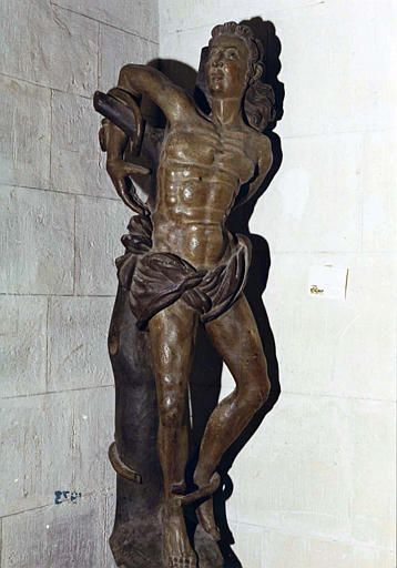Statue : 'Saint Sébastien', bois sculpté