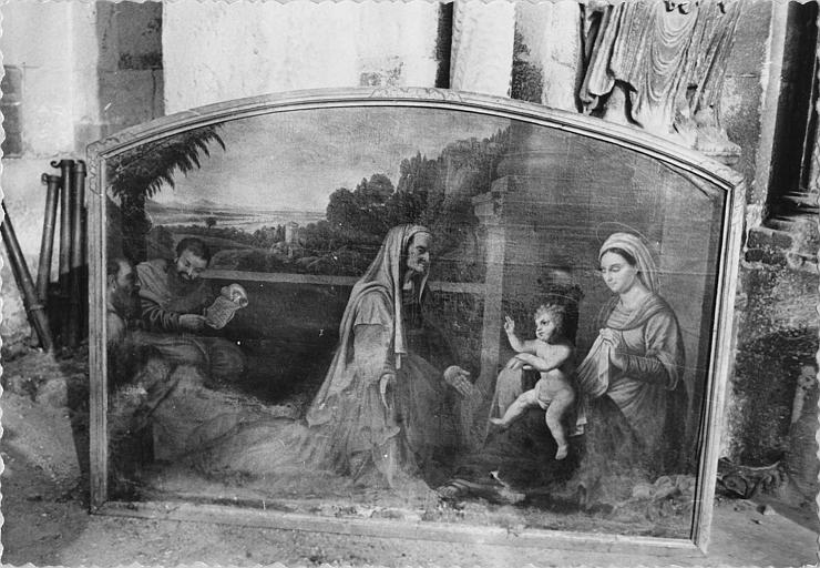 Tableau : 'La Sainte Famille avec l'Enfant bénissant sainte Anne', huile sur toile cintrée - © Ministère de la Culture (France), Médiathèque du patrimoine et de la photographie (objets mobiliers), tous droits réservés