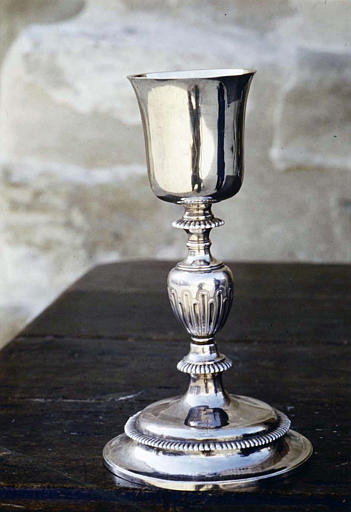Calice en argent doré, à simple décor de godrons