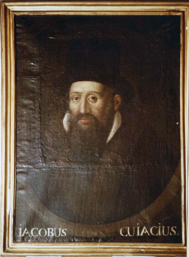 Tableau : 'Portrait de Jacques Cujas', en buste, portant un vêtement noir, huile sur toile - © Ministère de la Culture (France), Médiathèque du patrimoine et de la photographie (objets mobiliers), tous droits réservés