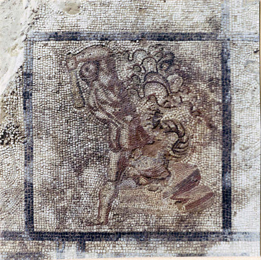 Mosaïque gallo-romaine : 'Hercule contre l'Hydre de Lerne', marbre