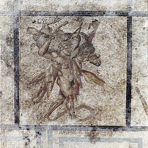 Mosaïque gallo-romaine : 'Capture du sanglier d'Erymanthe', marbre