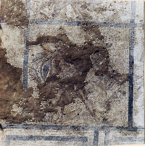 Mosaïque gallo-romaine : 'Capture du taureau de Crète', marbre